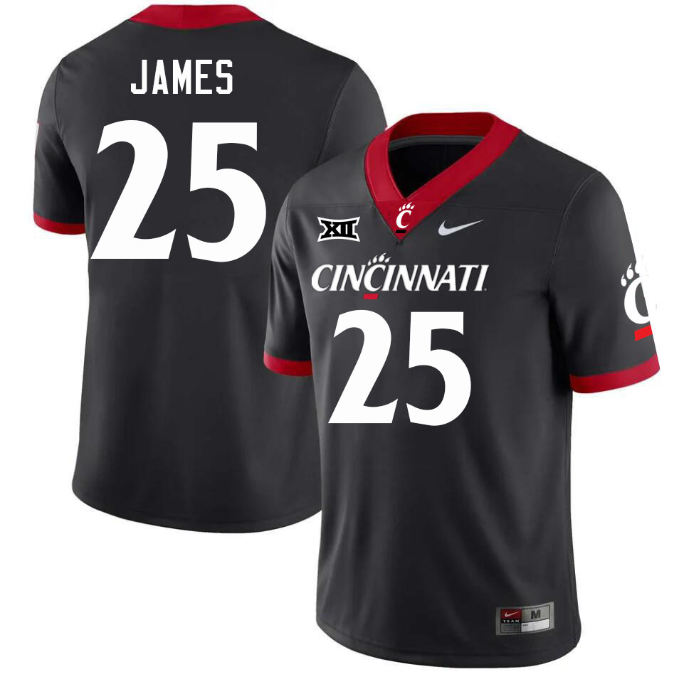 Cincinnati Bearcats #25 Daniel James College Football Jerseys Stitched-Black